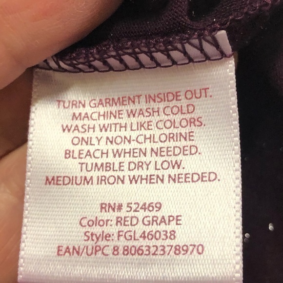 Shiny Wine Colored Tee - Picture 4 of 5